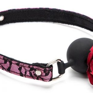 BÂILLON BOULE AVEC ROSE BUD GAG