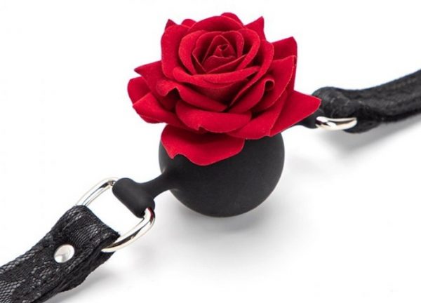 BÂILLON BOULE AVEC ROSE BUD GAG – Image 2