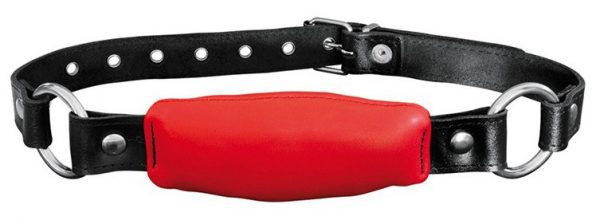 BÂILLON EN CUIR SILENCE STICK- ROUGE