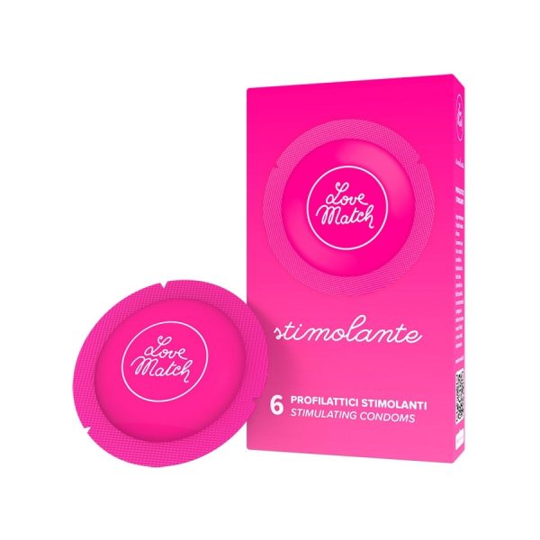 PRÉSERVATIFS TEXTURÉS STIMOLANTES x6 - ROSE