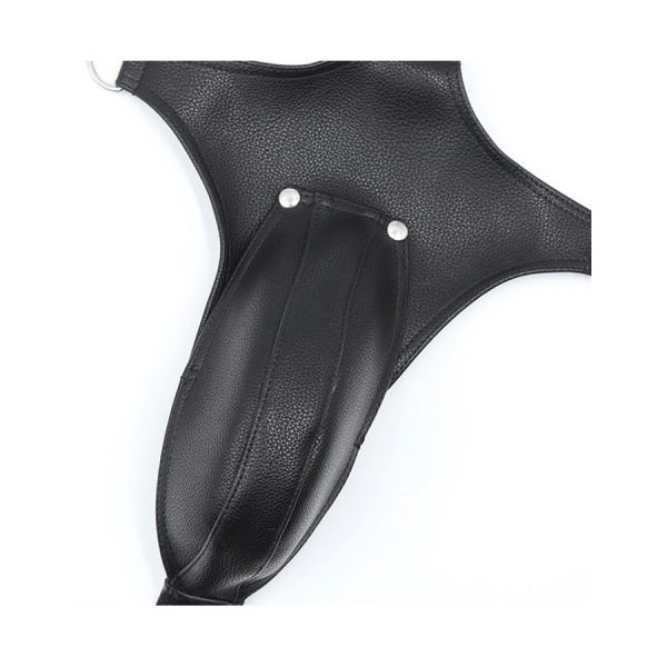 SINGLET OPEN ROMPERS SIMILI- NOIR – Image 3
