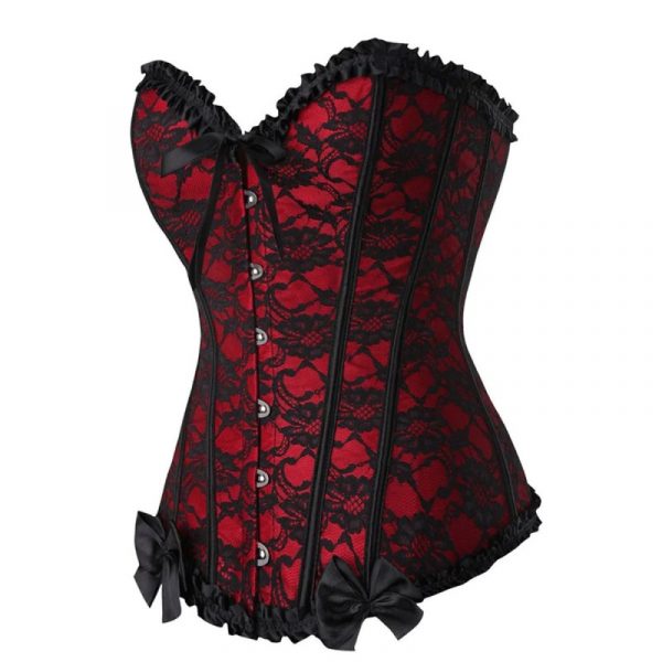CORSET BAROQUE ROUGE ET NOIR – Image 2