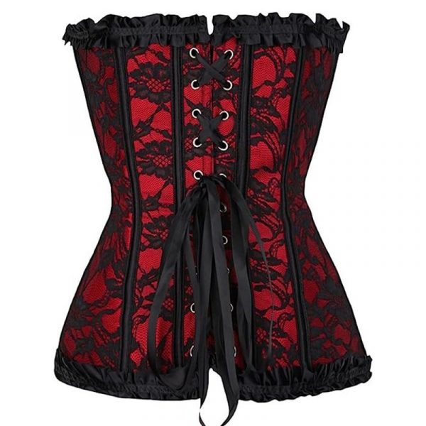 CORSET BAROQUE ROUGE ET NOIR – Image 3
