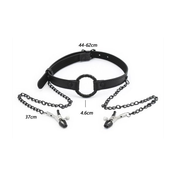 BÂILLON-ANNEAU ET PINCE-TÉTONS GAG NIP NOIR – Image 7