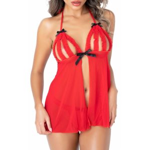 NUISETTE PEEK-A-BOO RUFFLE ROUGE