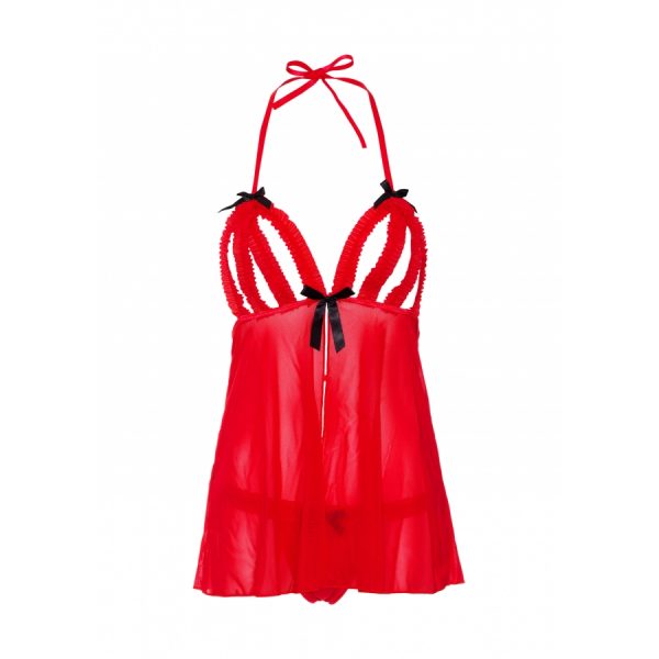 NUISETTE PEEK-A-BOO RUFFLE ROUGE – Image 4