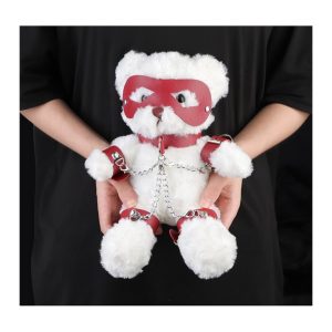 OURS PELUCHE TEDDY BEAR BONDAGE BLANC