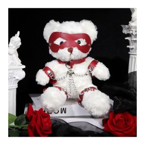 OURS PELUCHE TEDDY BEAR BONDAGE BLANC