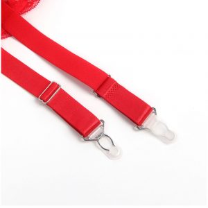 PORTE JARRETELLES DENTELLE ROUGE