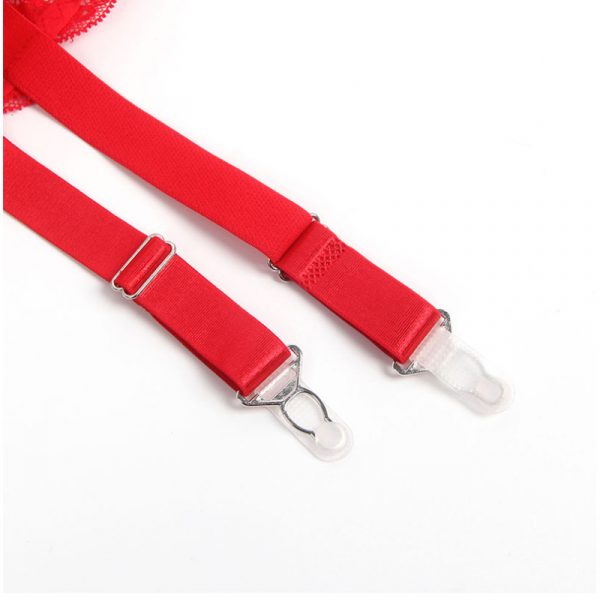 PORTE JARRETELLES DENTELLE ROUGE