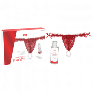 RED BRAZILIAN PANTY - STRING ET LUBRIFIANT