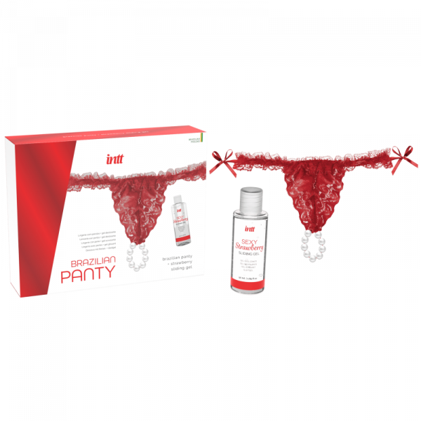 RED BRAZILIAN PANTY - STRING ET LUBRIFIANT