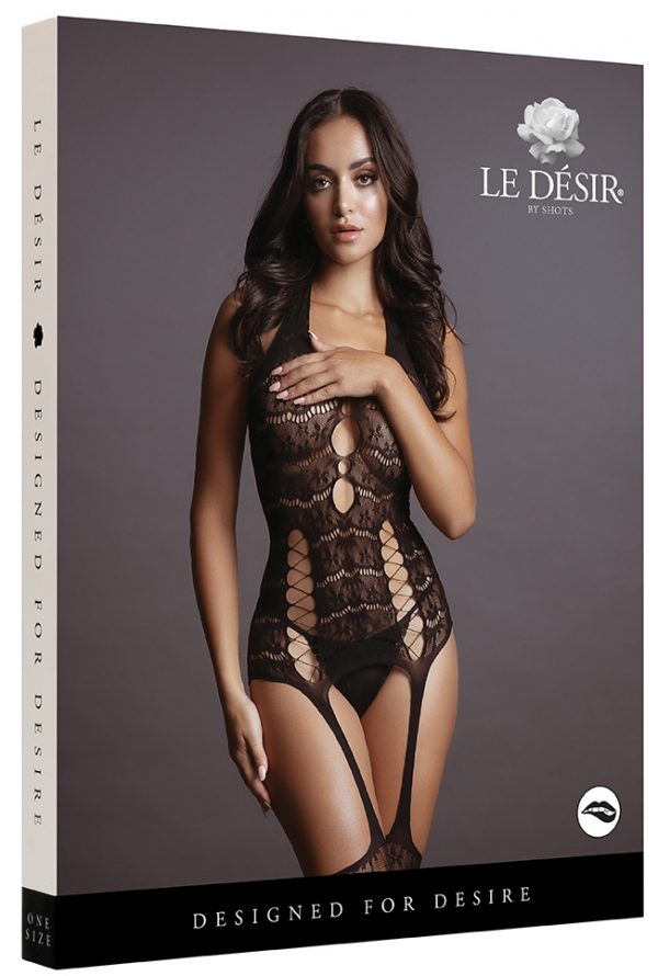 COMBI SEXY LACE SUSPENDER NOIRE