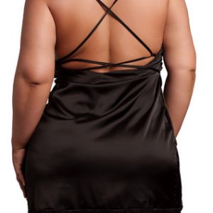 ROBE FENDUE GRANDE TAILLE KRYSTAL NOIR