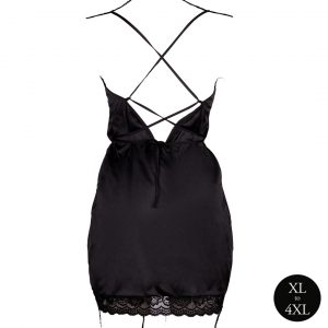 ROBE FENDUE GRANDE TAILLE KRYSTAL NOIR